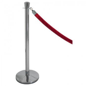 One Silver Stanchion w/- Rope